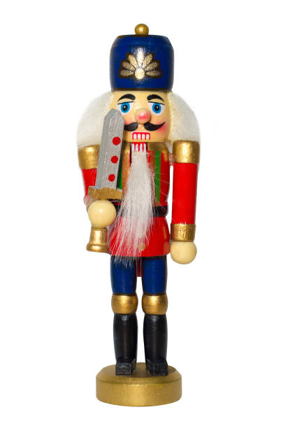 istock Christmas nutcracker toy soldier traditional figurine, Isolated on white background 876393554