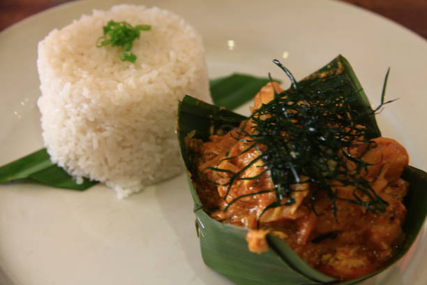 istock Fish Amok with Rice – Cambodian Cuisine 876397090