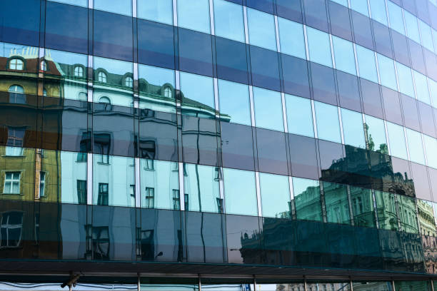 istock Modern glass and steel building in Prague 876403040