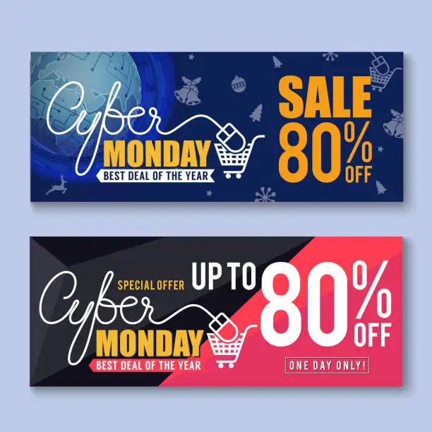 Vector illustration of Cyber Monday Sale Banner Background