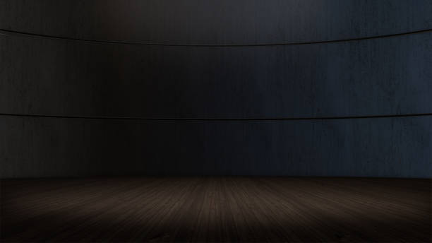 istock Product showcase spotlight background,wooden floor .3D rendering 876420726