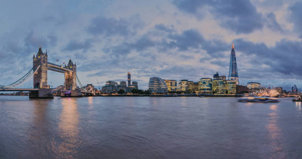 istock London Tower Bridge and The Shard illuminated over Thames panorama 876428286