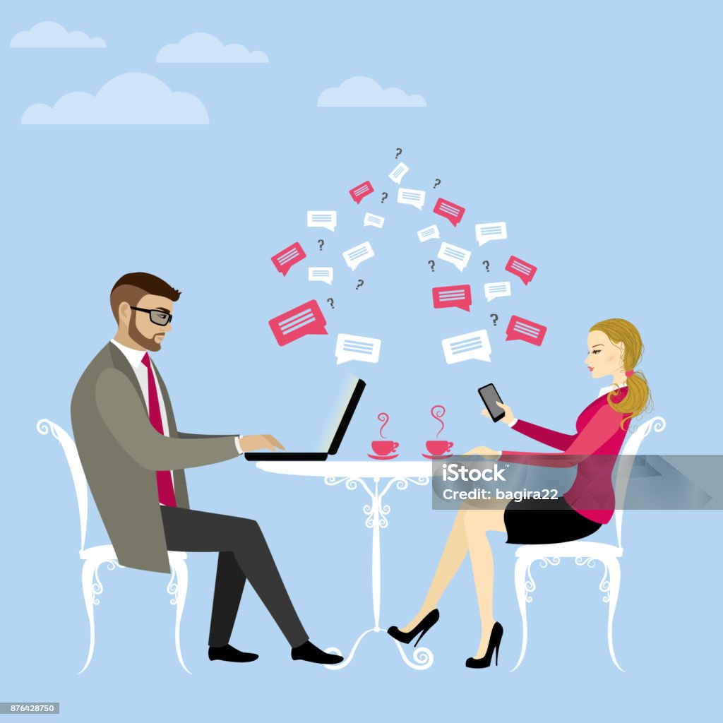 Kantoorpersoneel Of Mensen Uit Het Bedrijfsleven Werkt Op Laptop Stockvectorkunst En Meer Beelden Van Alleen Volwassenen - Istock