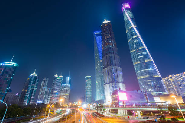 istock Shanghai city night scene 876437972