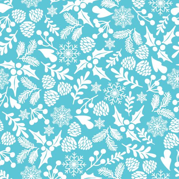 illustrations, cliparts, dessins animés et icônes de modèle vectorielle continue avec des baies de houx. - christmas holly backgrounds pattern