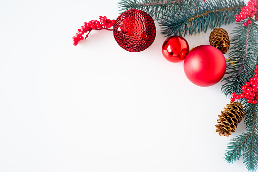 Set of christmas things on a table