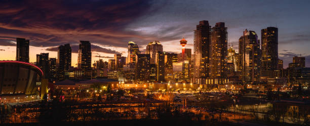 istock Calgary city skyline at night 876441594
