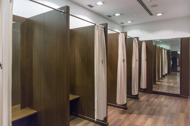istock Clothing store dressing room. 876445312