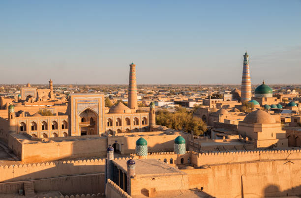 istock Ichan Kala at sunset. Khiva 876445390