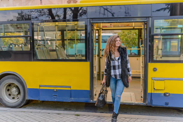 istock Young woman in a bus 876452350