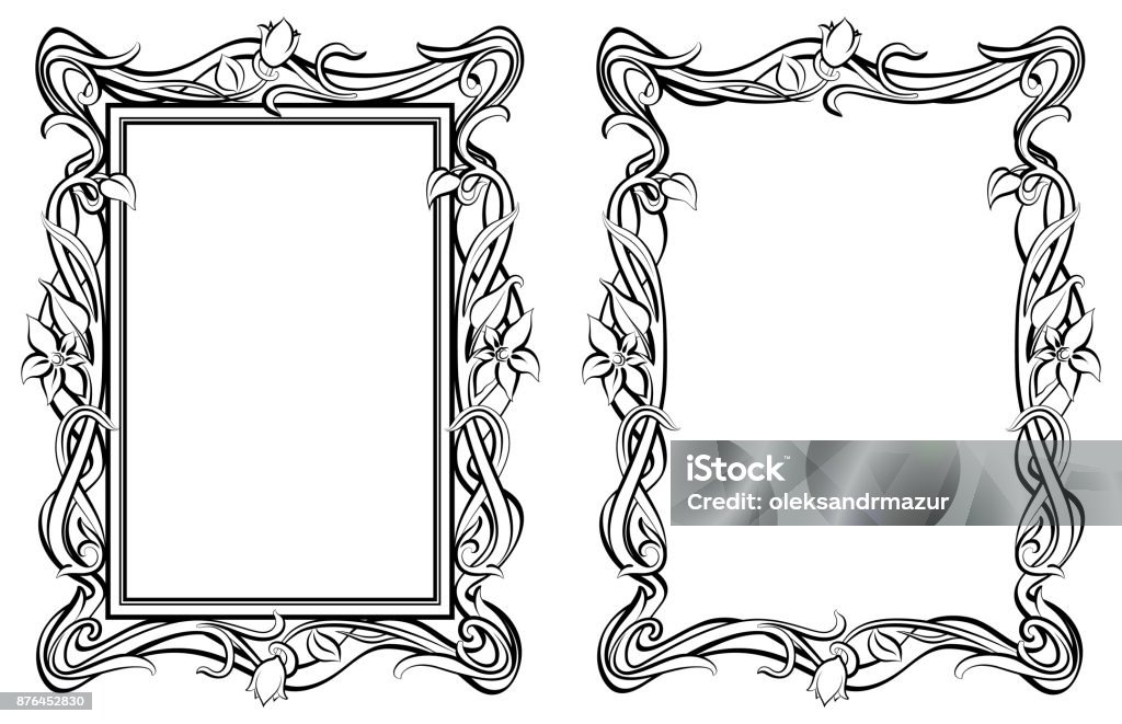 Outline Color Frame Outline Frames Stock Illustration - Download Image Now - Antique, Art ...