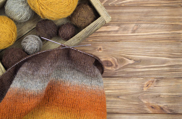 istock balls of wool in a box with knitting needles and knitting 876456340