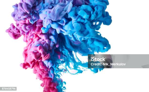 Color Drop In Water Stock Photo - Download Image Now - Ink, Water, Liquid