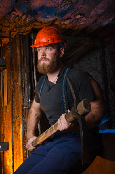 istock cosplay on the miners in the mine 876459876