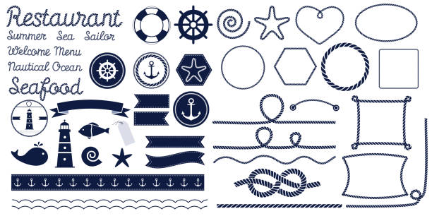 ilustraciones, imágenes clip art, dibujos animados e iconos de stock de cuerda de nudos. nudo de cuerda marina - sailor