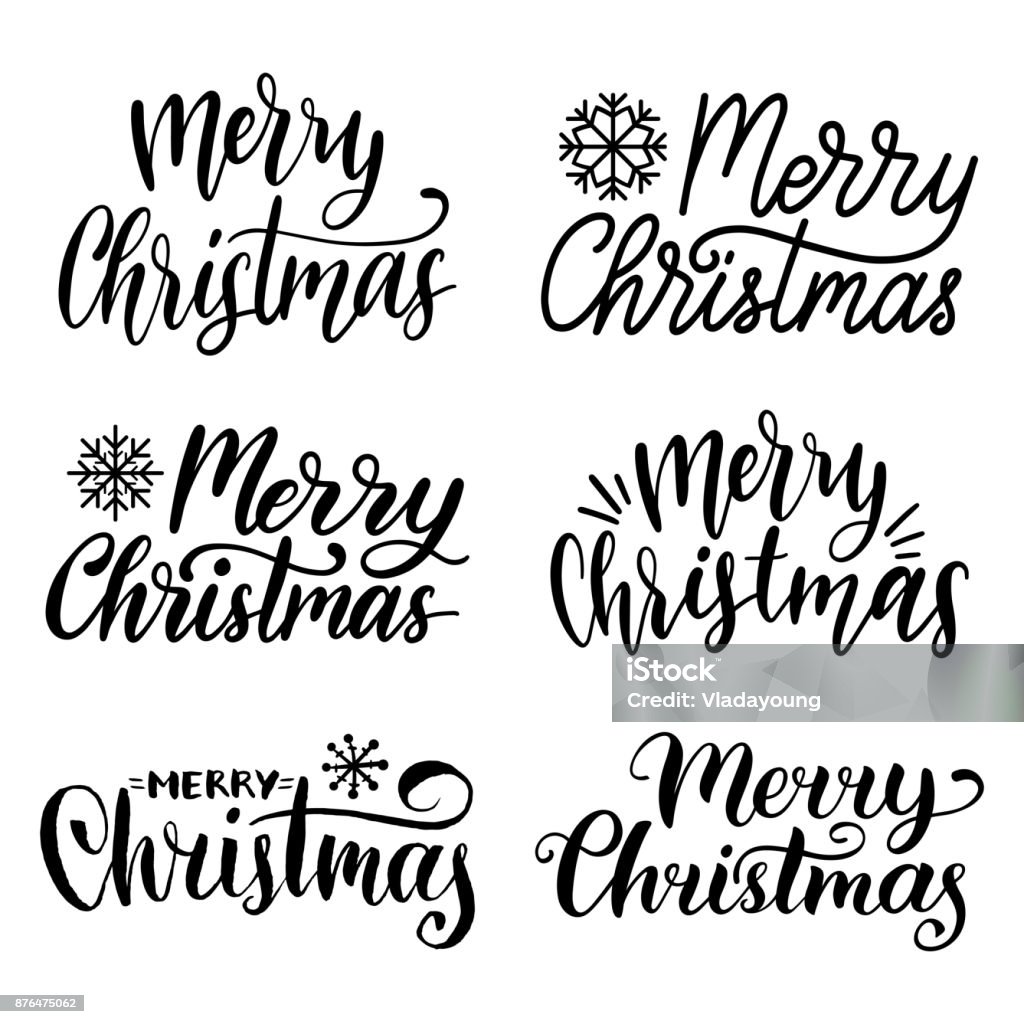Vector handwritten Merry Christmas calligraphy set. Collection of Nativity and New Year lettering. Vector handwritten Merry Christmas calligraphy set. Collection of Nativity and New Year lettering Christmas stock vector