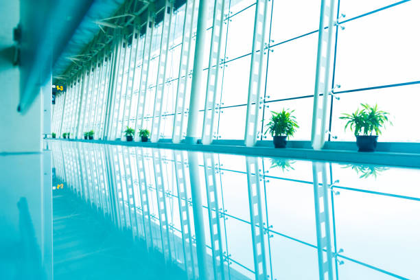 istock Empty hallway at an airport terminal 876477616