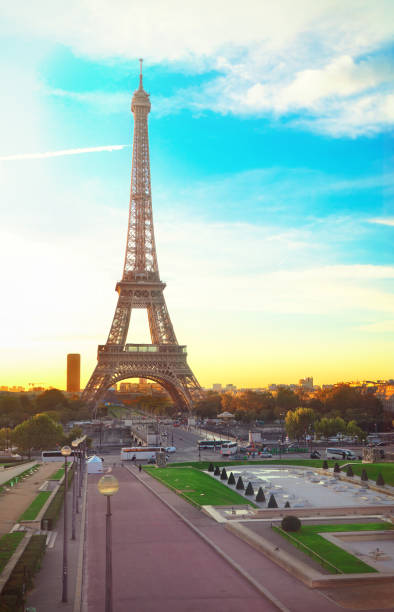 istock eiffel tour and from Trocadero, Paris 876484724