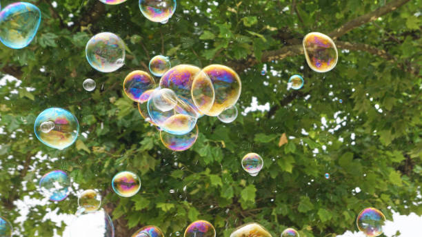Bubbles in Flight 4 stock photo