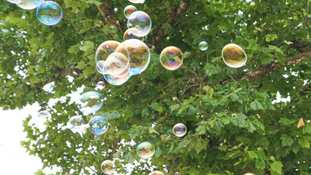 Bubbles in Flight 2 stock photo