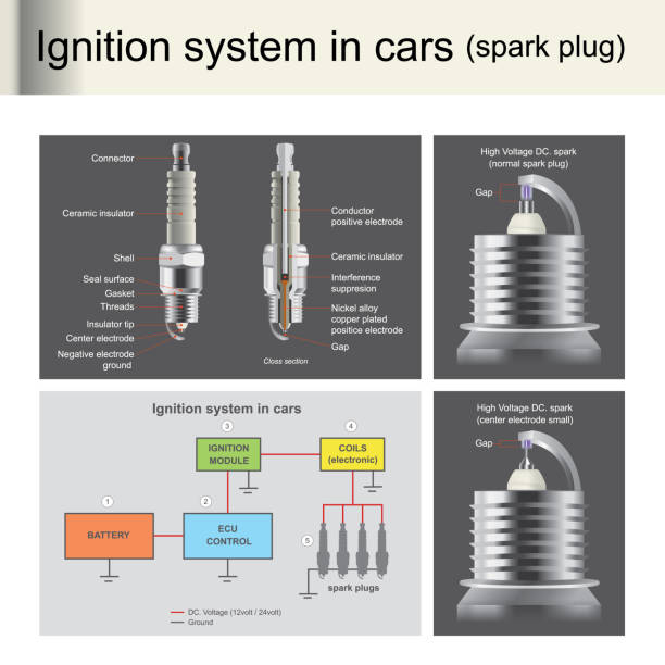 illustrazioni stock, clip art, cartoni animati e icone di tendenza di le candele vengono utilizzate per accendere il motore, il controllo da parte dell'unità computer
le candele sono importanti per i motori che utilizzano benzina. immagine delle informazioni sull'illustrazione. - accensione