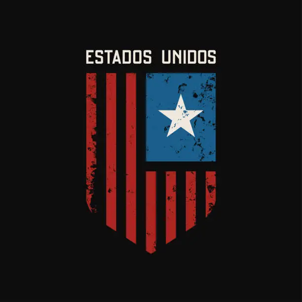 Vector illustration of Estados unidos t-shirt and apparel design with grunge effect.