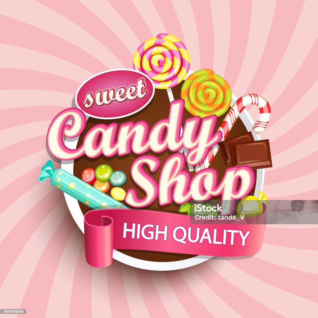 Candy shop label or emblem. Candy shop label or emblem for your design. Vector illustration. Candy stock vector