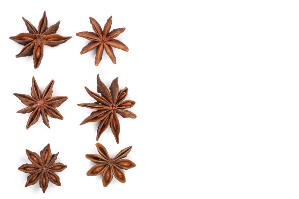 istock Star anise isolated on white background with copy space for your text. Top view. Flat lay pattern 876496214