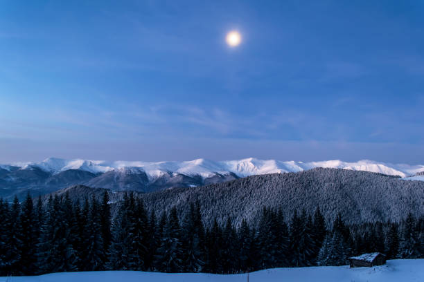 istock Winter night in the mountains. 876497600