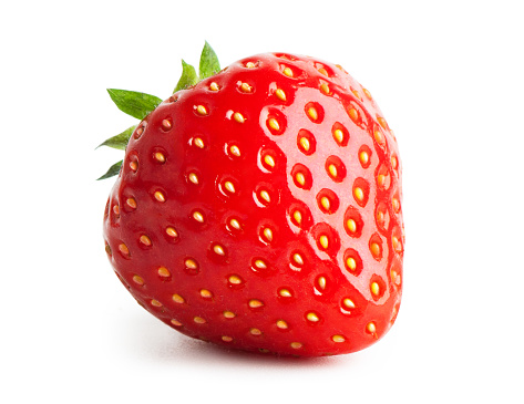 Fresh strawberry close-up isolated on white background