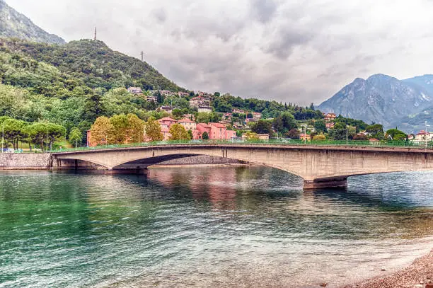 Photo of View over John Fitzgerald Kennedy Bridge in central Lecco, Italy