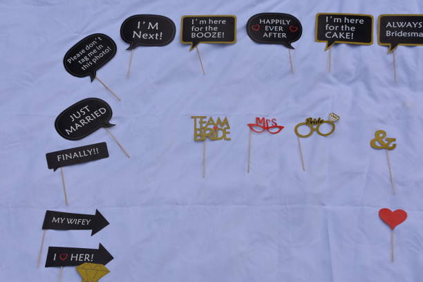 istock Set of photo accessories for wedding 876508684