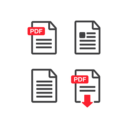 File download icon. Document text, symbol web format information. Document icon set