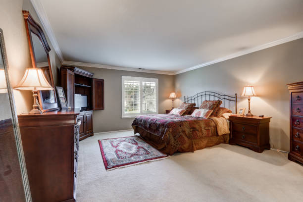 istock Master bedroom interior with vintage furniture set 876516364