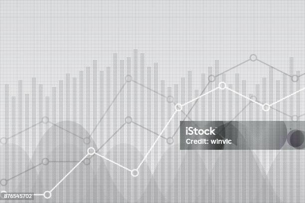 Finanzdatengraphdiagramm Vektorillustration Trendlinien Spalten Markt Wirtschaft Informationen Hintergrund Wachstumsunternehmen Wirtschaftskonzept Stock Vektor Art und mehr Bilder von Muster