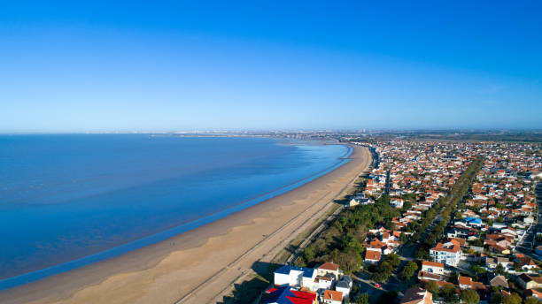 Aerial photography of Chatelaillon beach stock photo