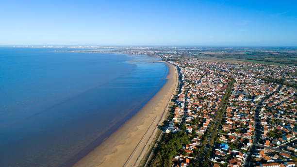 Aerial photography of Chatelaillon beach stock photo