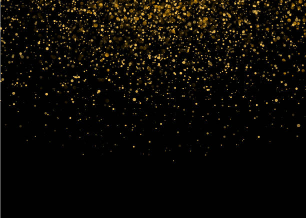ilustrações de stock, clip art, desenhos animados e ícones de shiny star burst light with gold luxury sparkles. magic golden light effect. vector illustration on black background - flare black
