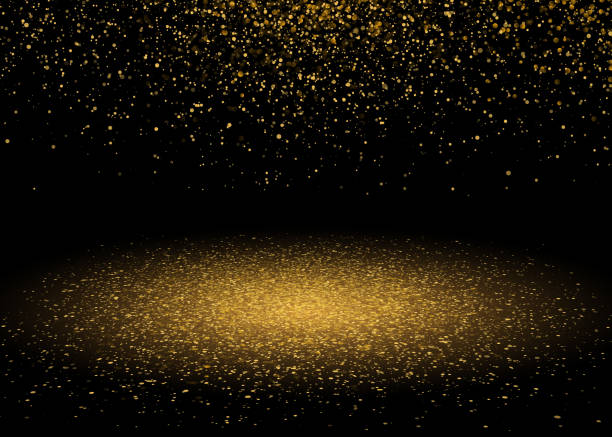 istock Shiny Star Burst Light with Gold Glitter Sparkles. Shining Motion Luxury Design. Magic Golden Light Effect. Vector Illustration on Black Background 876551044