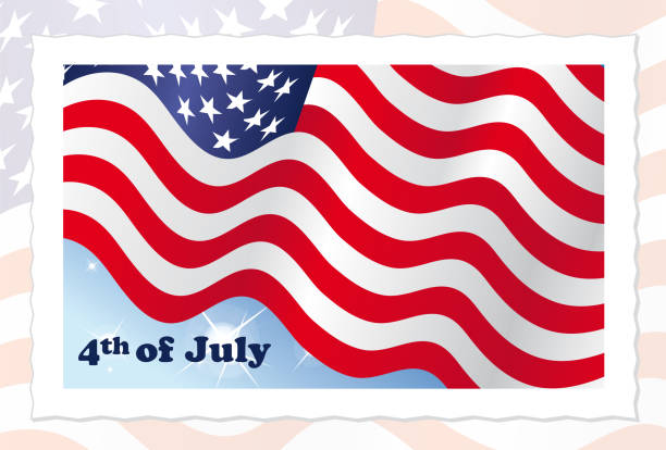 istock 4th of July Independence Day - American Flag on stamp 876558238