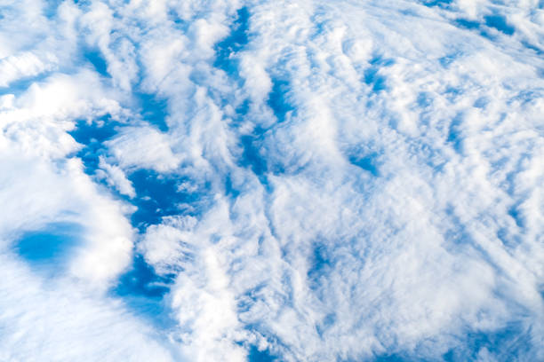 close up Cloud Top view sky from airplane window,Nature background,aerial view.