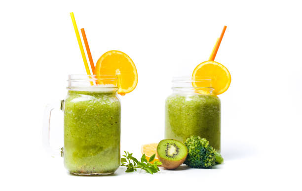 istock Kiwi smoothie in a jar isolated 876564330