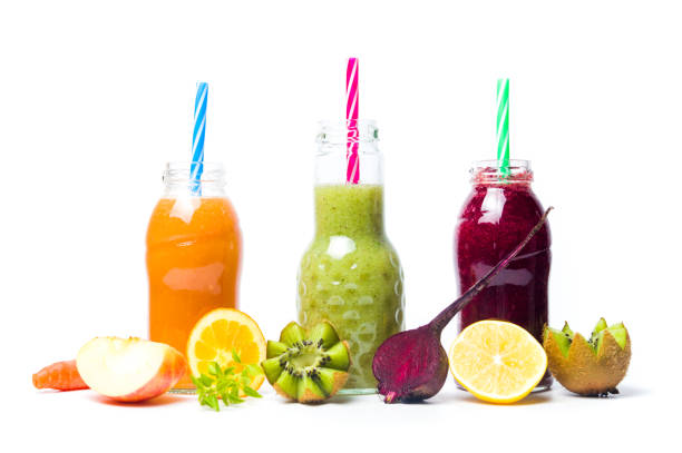 istock Colorful smoothies with fruits isolated 876565002