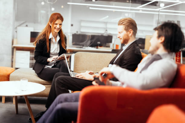 istock Business people conversation. Technology at hand 876567692