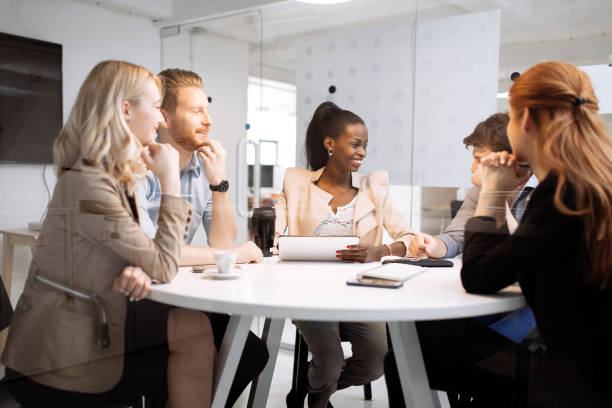 istock Business people meeting at  round table 876572918