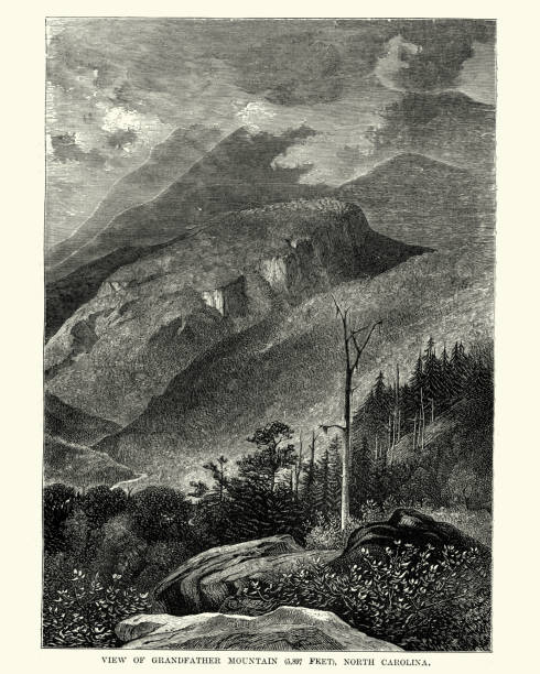 Vintage engraving of Grandfather Mountain, North Carolina, 19th Century