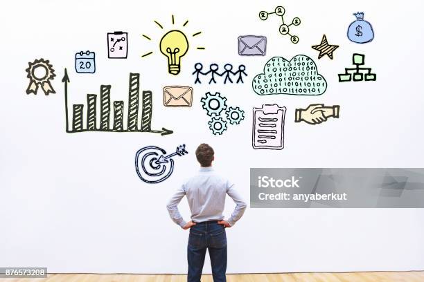 Business Concept Sketch Stock Photo - Download Image Now - Sale, Planning, Organization