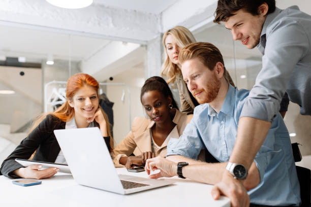 istock Creative business people brainstorming 876573212