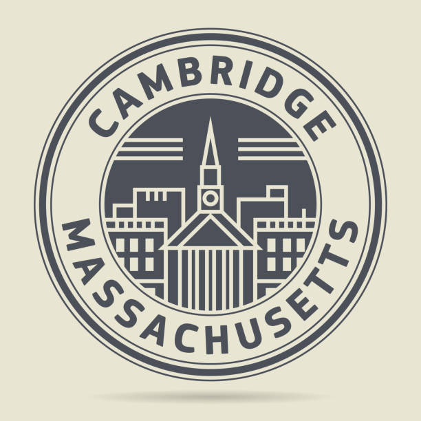 Stamp or label - Cambridge, Massachusetts Stamp or label with text Cambridge, Massachusetts written inside, vector illustration watermark ideas stock illustrations