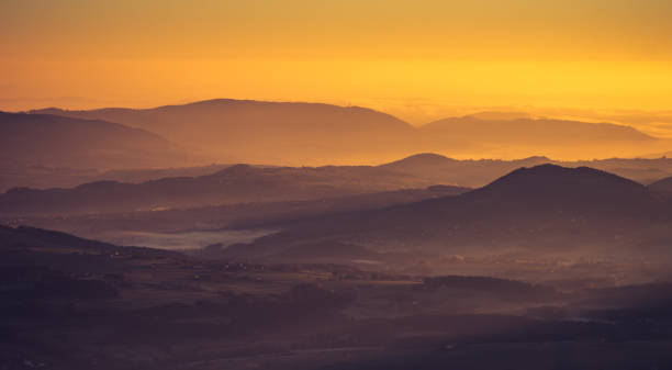 istock Misty mountain landscape in the morning, Poland 876576894